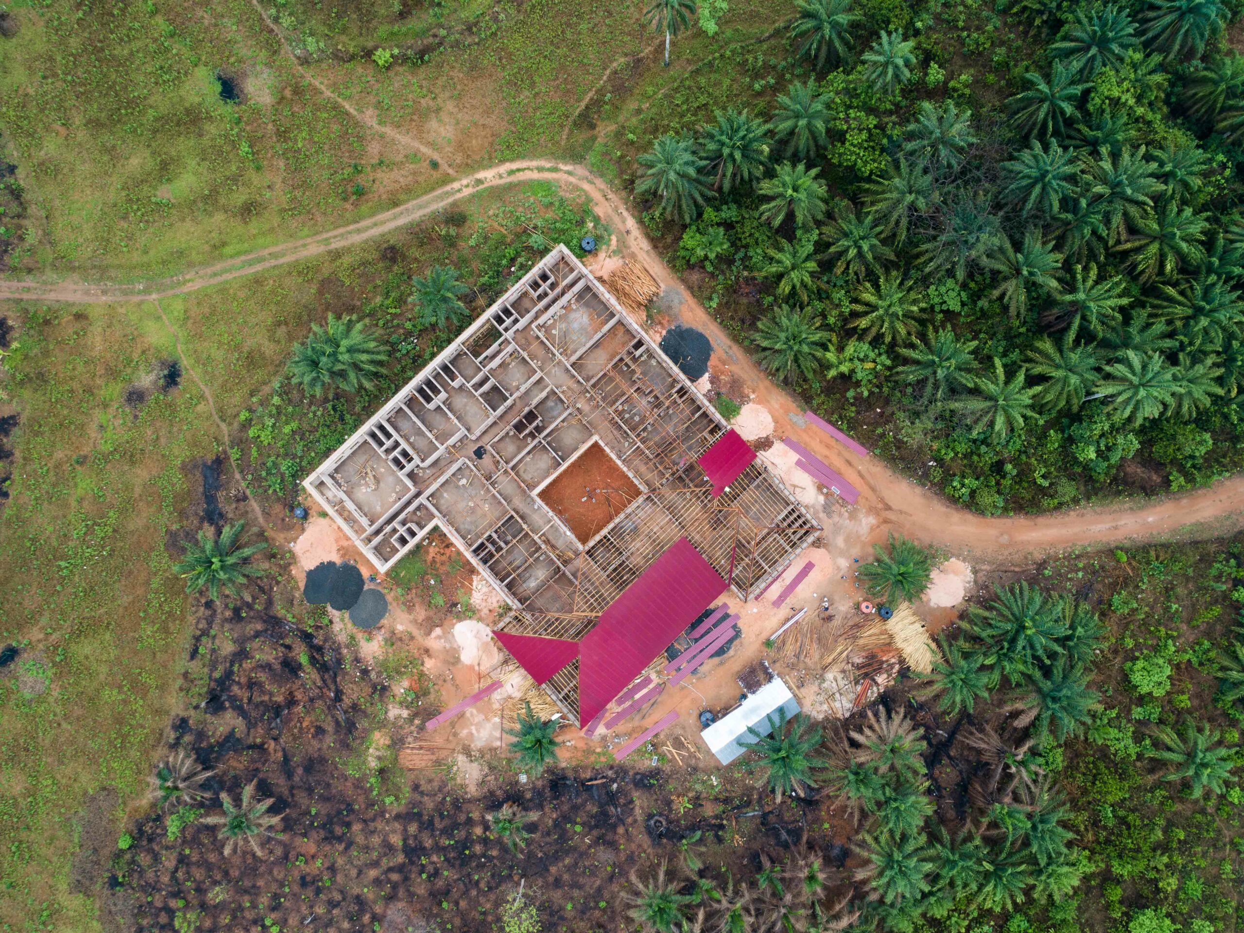 Drone image of Agnes Onuoha Memorial Hospital in Okai Item, Nigeria