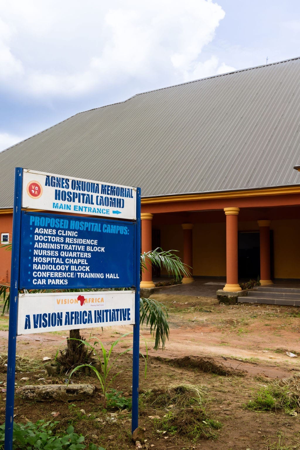 old Vision Africa Radio logo painted on wall